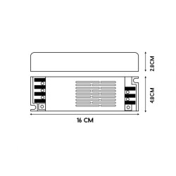 FUENTE ALIMENTACION SLIM PARA TRAS LED 100W 12VDC