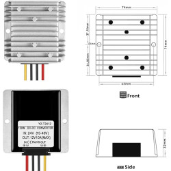 REDUCTOR DE VOLTAJE DE 24V A 12V 10A 120W