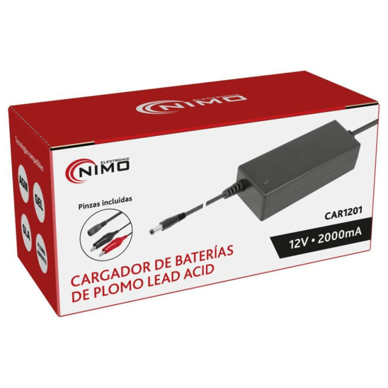 CARGADOR BATERIAS DE PLOMO/GEL 12V 2A