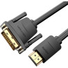 CABLE HDMI MACHO - DVI MACHO 2 METROS