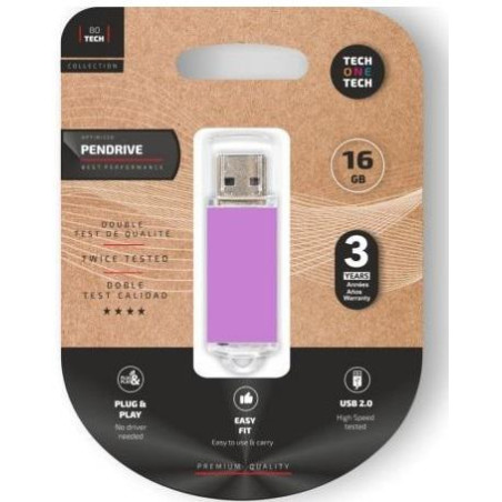 PENDRIVE 16GB TECH ONE BASIC USB 2 0 PURPURA