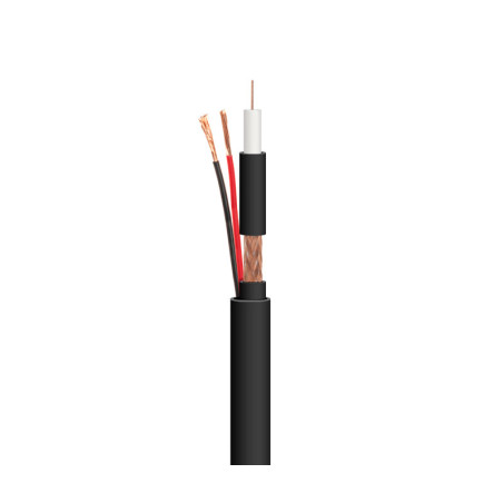CABLE COAXIAL RG59   ALIMENTACION 2x0 75 NEGRO