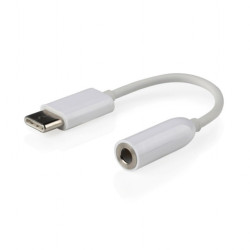 ADAPTADOR USB TIPO C A MINI JACK 3 5mm BLANCO