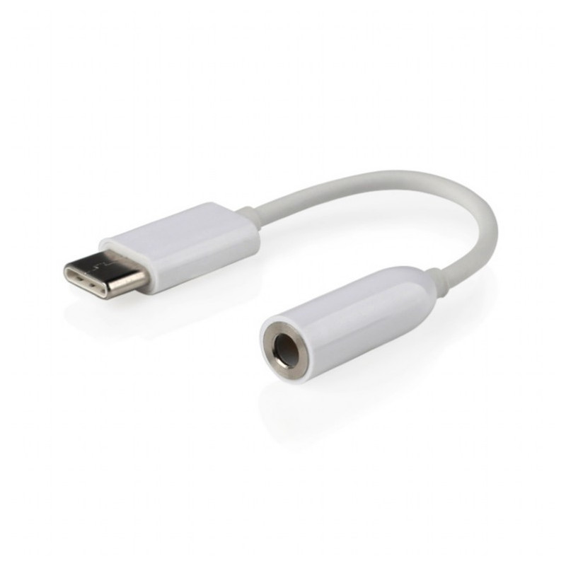 ADAPTADOR USB TIPO C A MINI JACK 3 5mm BLANCO