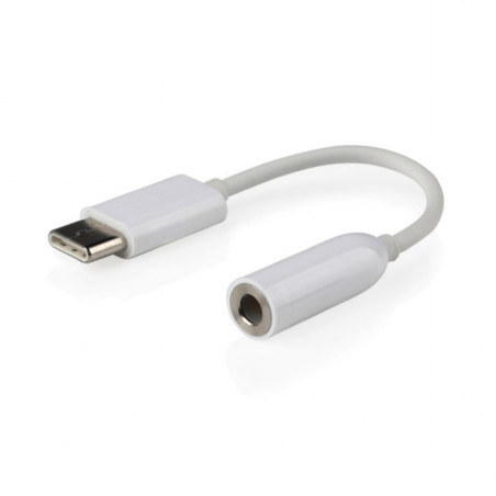 ADAPTADOR USB TIPO C A MINI JACK 3 5mm BLANCO