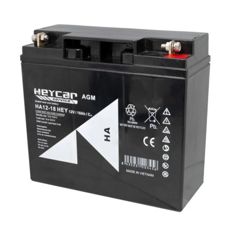 BATERIA 12V 18A PLOMO AGM 181x77x167mm HEYCAR
