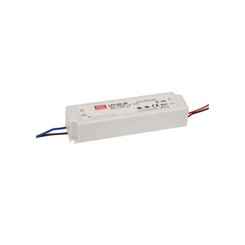 FUENTE LED DRIVER 12V 5A MEANWELL LPV-60-12