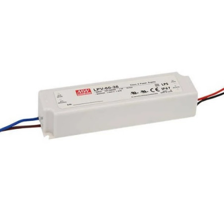 FUENTE LED DRIVER 12V 5A MEANWELL LPV-60-12
