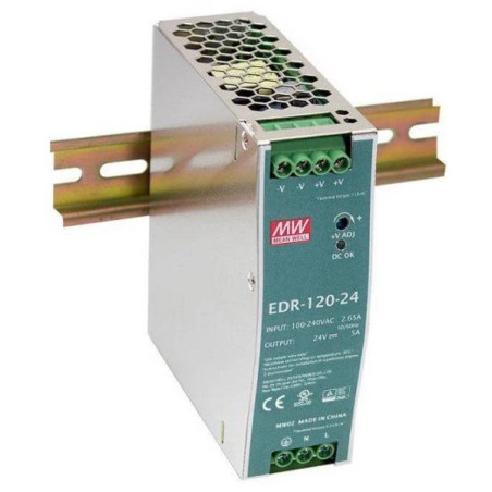 FUENTE CARRIL 24VCC 5A 120W MEANWELL EDR-120-24
