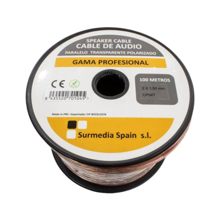 CABLE DE AUDIO PARALELO 2X1 50MM TRANSPARENTE POLA