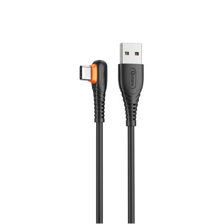 CABLE USB A TIPO C 3A 1M PVC NEGRO ACODADO