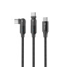 CABLE TIPO C A C 3A 100W ALUMINIO NEGRO ROTATORIO