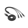 CABLE USB A LIGHTNING TIPO C MICRO 3A 1 2M ALM NEG
