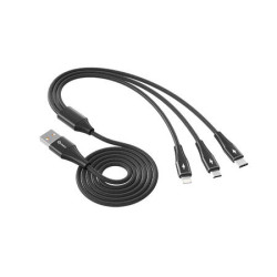 CABLE USB A LIGHTNING TIPO C MICRO 3A 1 2M ALM NEG