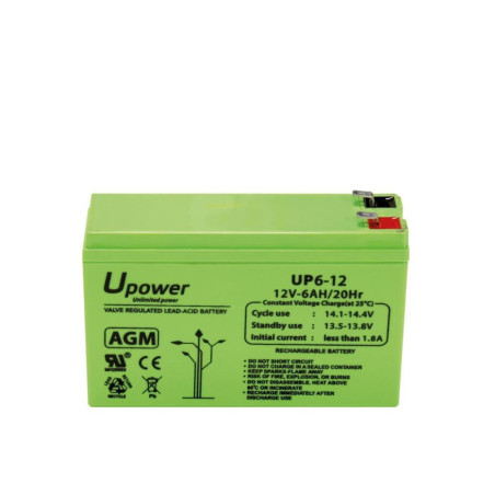 BATERIA 12V 6A PLOMO AGM 150x95x50mm UPOWER
