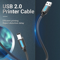 CABLE USB 2 0 TIPO A MACHO - TIPO B MACHO 1 5m