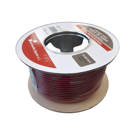 CABLE DE AUDIO PARALELO 2X0 50MM ROJO-NEGRO