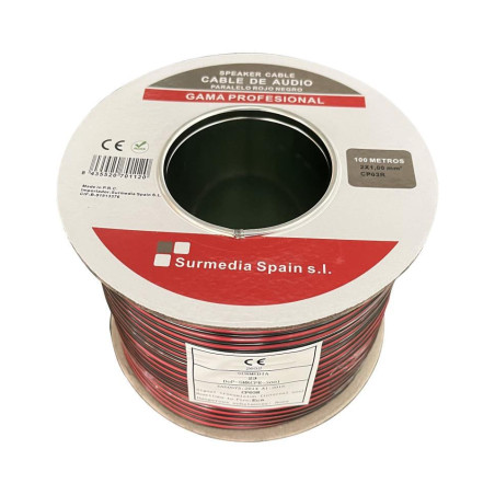 CABLE DE AUDIO PARALELO 2X1MM ROJO-NEGRO