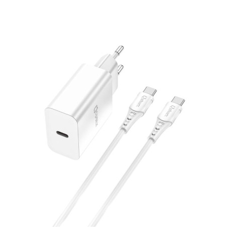 CARGADOR 3A 20W PUERTO TIPO C CABLE 1M TIPO C-C 
