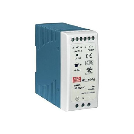 FUENTE CARRIL 60W 24VCC 2 5A MEANWELL MDR-60-24