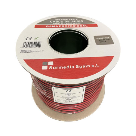 CABLE DE AUDIO PARALELO 2X2 5MM ROJO-NEGRO