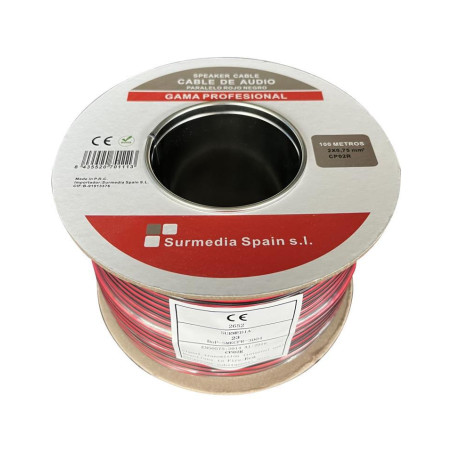 CABLE DE AUDIO PARALELO 2X0 75MM ROJO-NEGRO