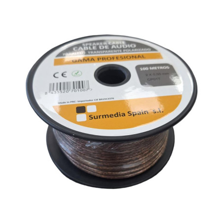 CABLE DE AUDIO PARALELO 2X0 50MM TRANSPARENTE POLA
