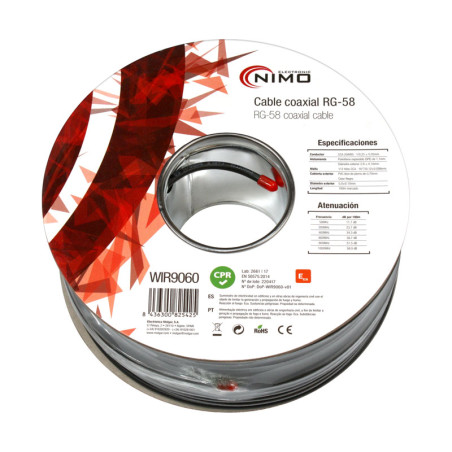 CABLE COAXIAL RG58 50OHM NEGRO