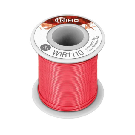 CABLE UNIPOLAR FLEXIBLE 0 5mm ROJO ROLLO 25m