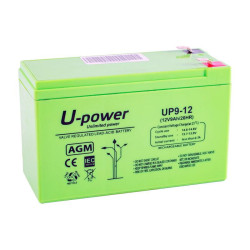 BATERIA PLOMO AGM 12V 9A AGM 151X65X94mm U-POWER