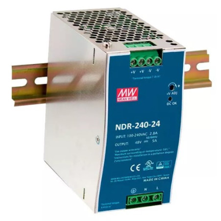 FUENTE CARRIL 24VCC 10A 240W MEANWELL NDR-240-24