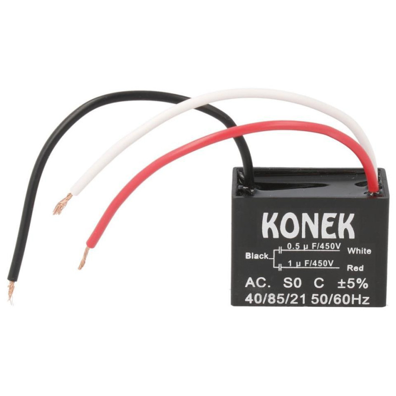 CONDENSADOR POLIESTER 1MF   0 5MF 450V 3 HILOS