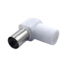 CONECTOR ANTENA TV HEMBRA ACODADO BLANCO