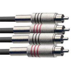CABLE 2 RCA METALICOS MACHO-MACHO 1 5M