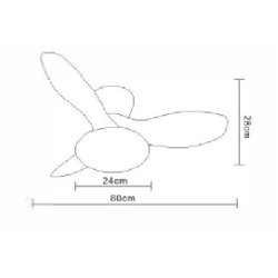 VENTILADOR MODELO TULIP 30W 3 ASPAS