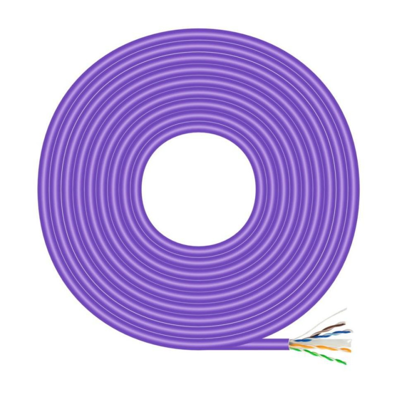 CABLE UTP CAT 6 RIGIDO LSZH AWG23 CCA VIOLETA 305M