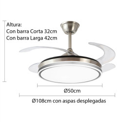 VENTILADOR MODELO AMBRA-L CROMO MATE 35W