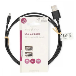 CABLE USB 2 0 TIPO A MACHO - MICRO USB B MACHO 1 m