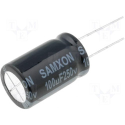 CONDENSADOR 100MF 250V 105º ELECTROL 