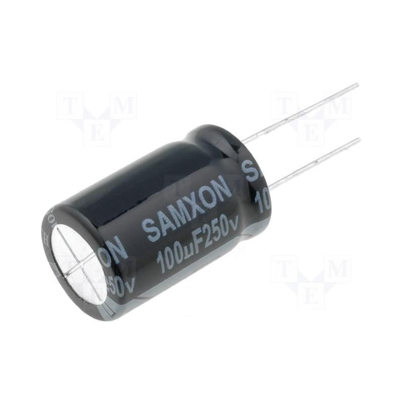 CONDENSADOR 100MF 250V 105º ELECTROL 