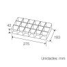 CAJA 18 DEPARTAMENTOS  275X183X42MM