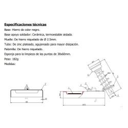 SOPORTE SOLDADOR APOYO CERAMICO Y ESPONJA