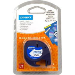 CINTA ETIQUETAS DYMO LETRATAG 91221 PLASTICO BLANC