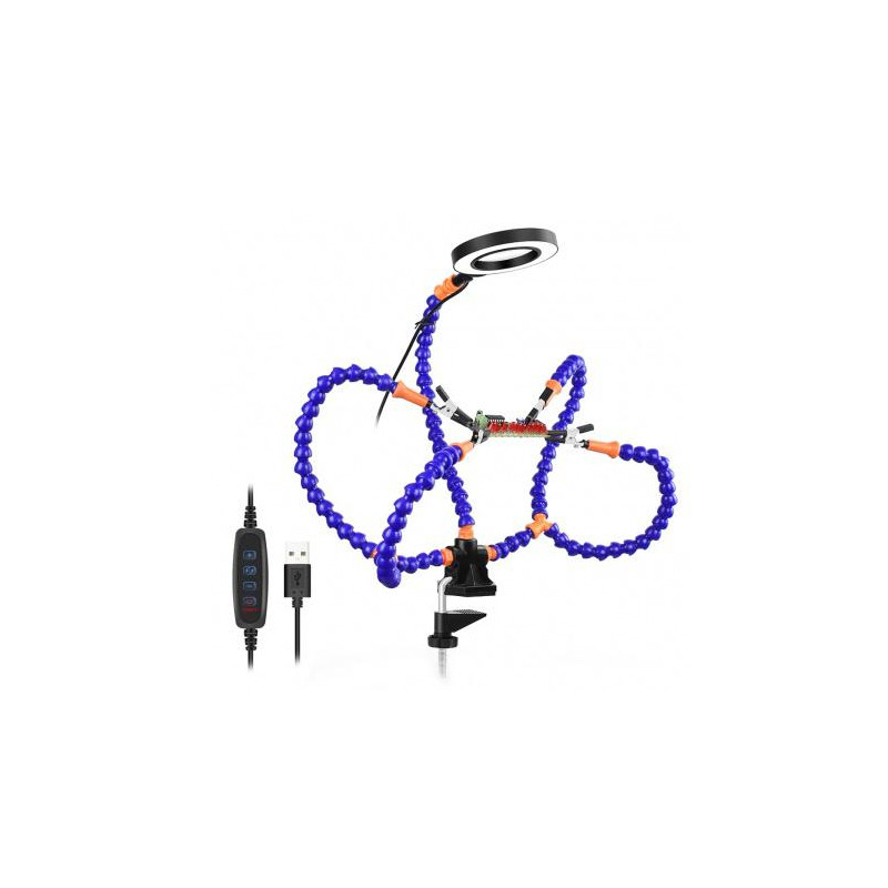 SOPORTE SOBREMESA SOLDADURA 4 MANOS LUPA LED SOPORTE SOBREMESA SOLDADURA 4 MANOS LUPA LED