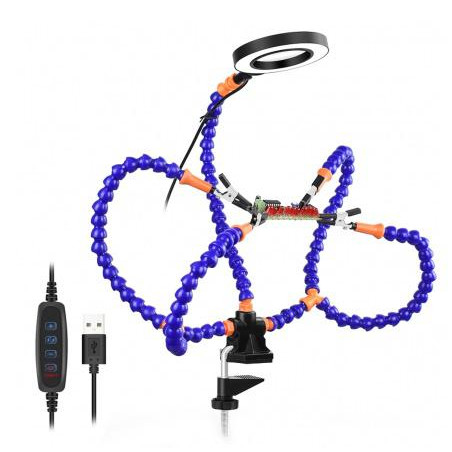 SOPORTE SOBREMESA SOLDADURA 4 MANOS  LUPA LED