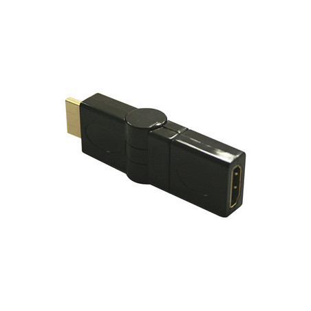 ADAPTADOR HDMI MACHO-HEMBRA ACODADO DORADO