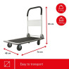 CARRO DE TRANSPORTE PLEGABLE ACERO NEGRO MAX 150KG
