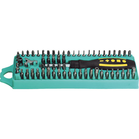 KIT DESTORNILLADOR CON 61 PUNTAS Y MANGO MAGNETICO