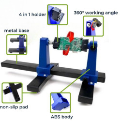 SOPORTE GIRATORIO 360ºPLACAS C I  CON BASE Y PINZA