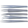 JUEGO 5 PINZAS INOX